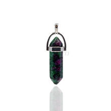 Load image into Gallery viewer, Ruby in Zoisite point pendant 
