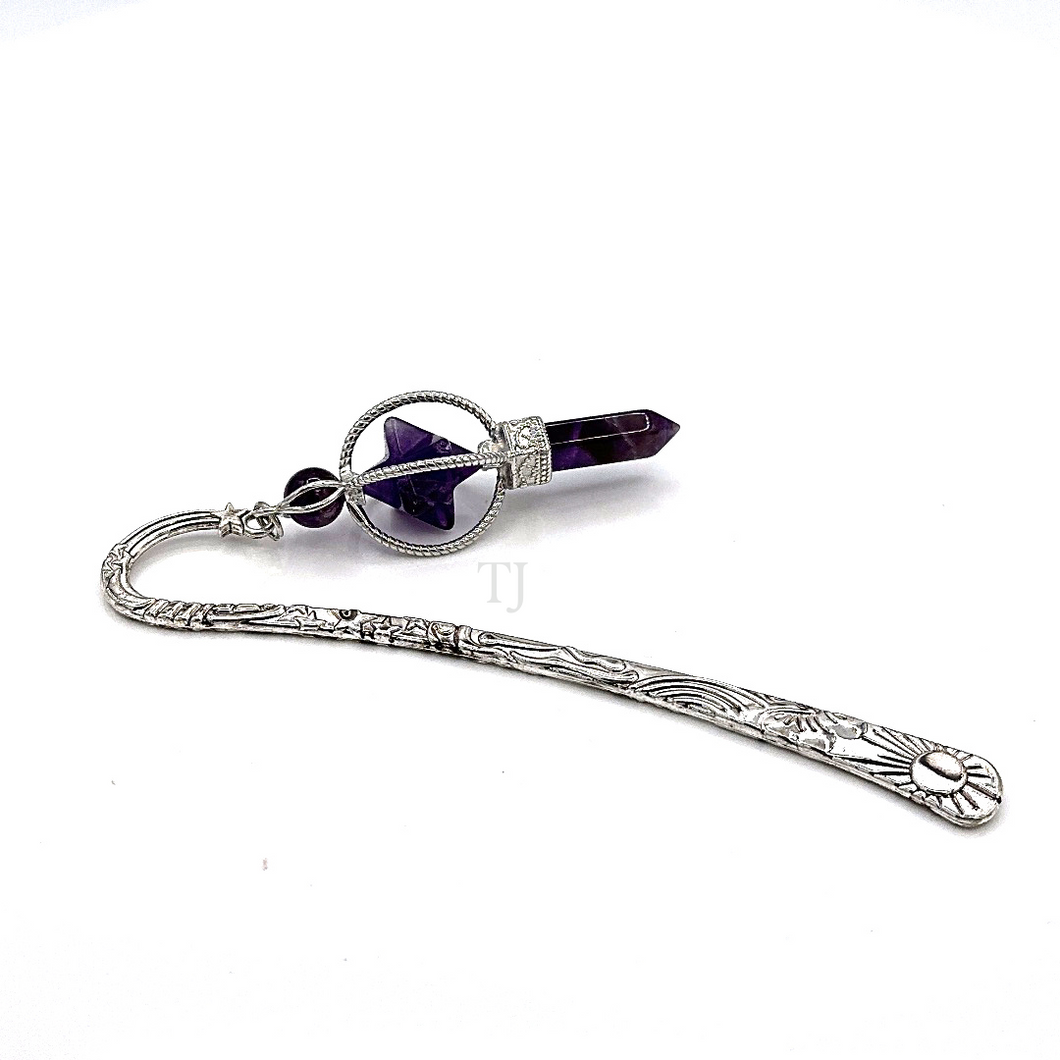 Amethyst  Merkaba Metal Book Mark