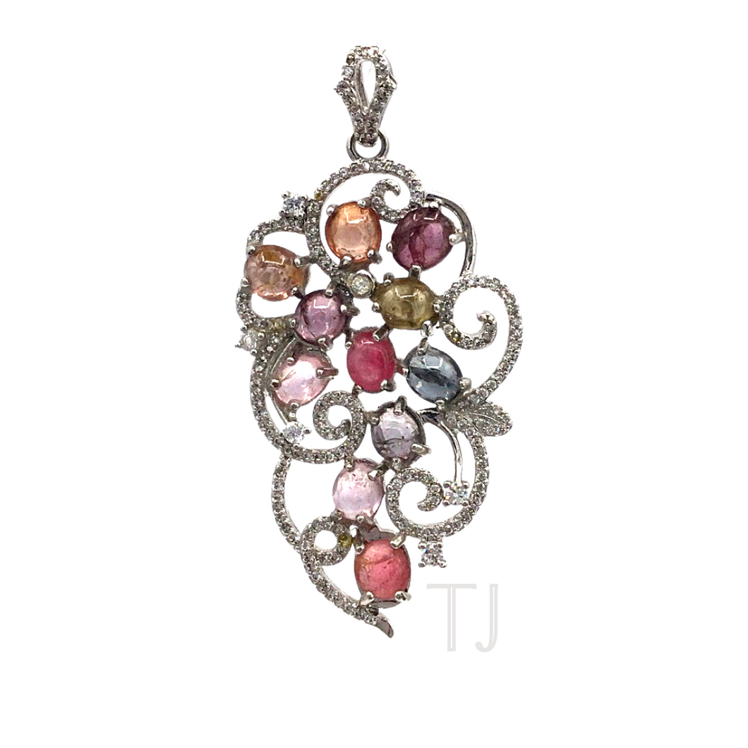 Multicolored tourmaline pendant