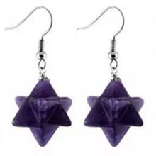 Load image into Gallery viewer, Amethyst Merkaba Earrings
