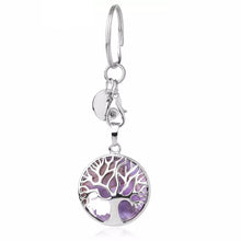 Load image into Gallery viewer, Amethyst Tree of Life Circle Keychain
