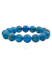 Load image into Gallery viewer, Blue Apatite Bracelet (12mm bead size)
