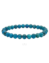 Загрузить изображение в средство просмотра галереи, Blue Apatite Bracelet (6mm bead size)
