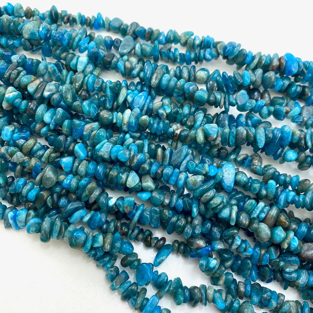 Blue Apatite Chip Long Necklace