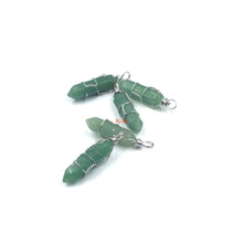 Load image into Gallery viewer, Aventurine Point Pendant with silver wire-wrapping
