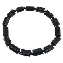 Cargar imagen en el visor de la galería, Black Tourmaline Smooth Tube Bracelet with small beads in between
