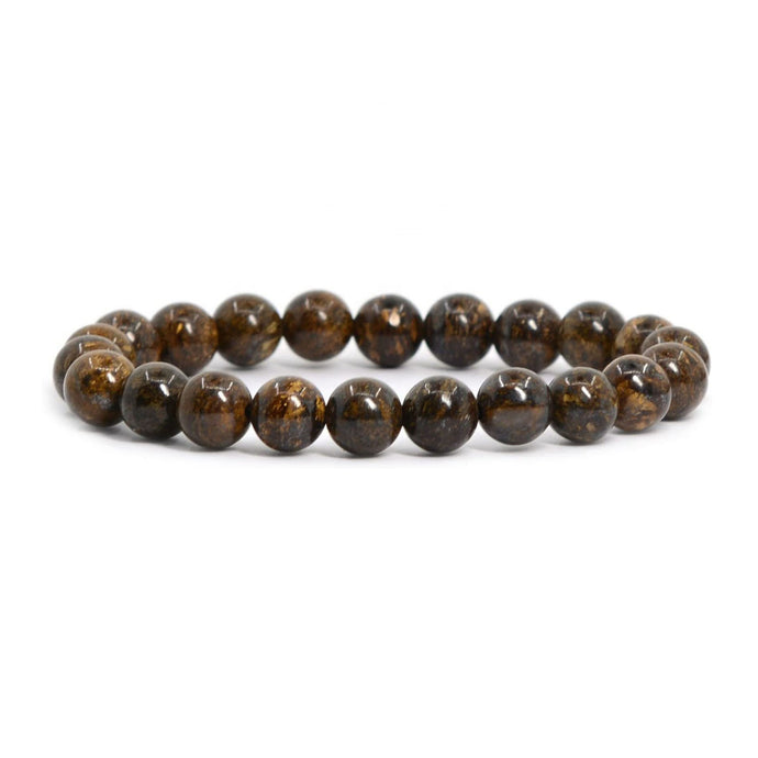 Bronzite bead bracelet with elastic string