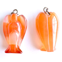 将图片加载到图库查看器，6 Carnelian Angel Figure Pendants
