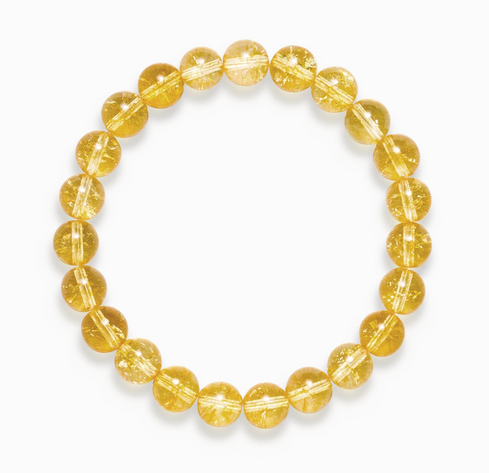 Citrine bead bracelet with elastic string