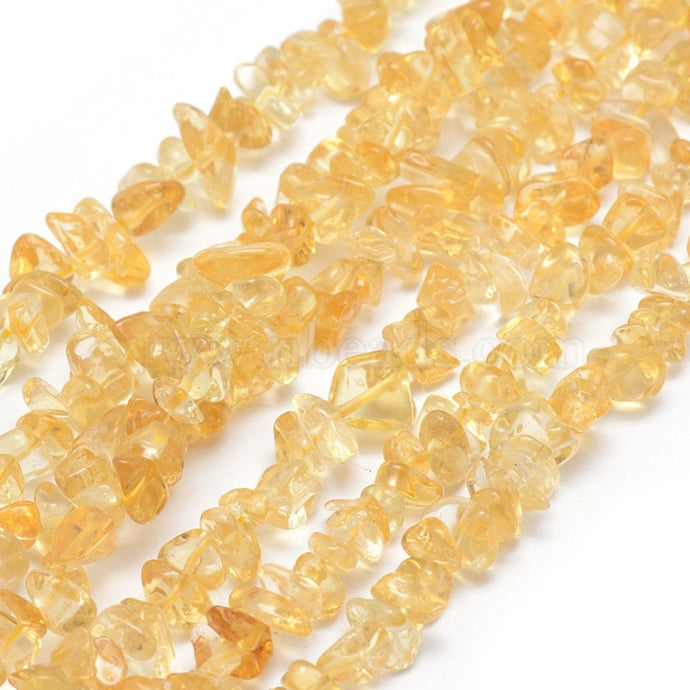 Citrine chip long necklace