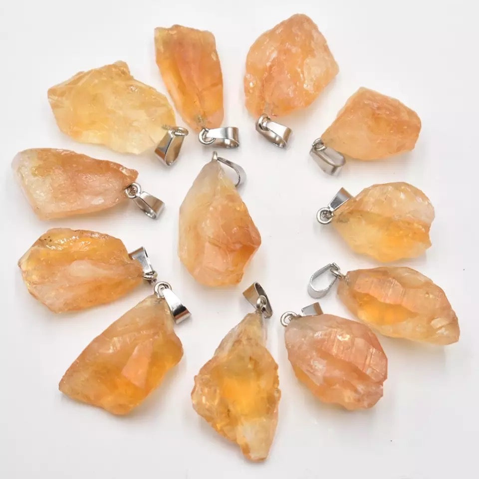 Citrine Raw Pendant (SIlver)