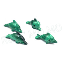 Загрузить изображение в средство просмотра галереи, Hand-Carved Malachite Dolphin Figurines
