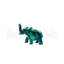 Load image into Gallery viewer, Hand-Carved Malachite Elephant Figurines
