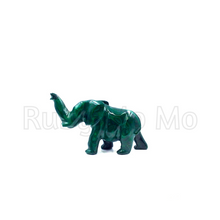 Load image into Gallery viewer, Hand-Carved Malachite Elephant Figurines
