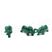 Load image into Gallery viewer, Hand-Carved Malachite Elephant Figurines (small)

