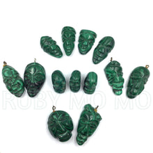 Cargar imagen en el visor de la galería, Hand-Carved Malachite Face Mask figurines
