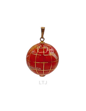 将图片加载到图库查看器，Multi-gemstones Globe Inlay Pendant
