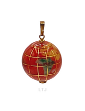 将图片加载到图库查看器，Multi-gemstones Globe Inlay Pendant
