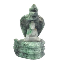 Load image into Gallery viewer, Hand-Carved Burmese Jade Buddha Meditating on Snake Statue
