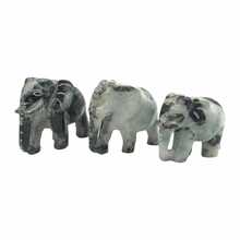 Load image into Gallery viewer, Hand-Carved Burmese Jade Elephant Figurines
