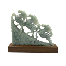 Load image into Gallery viewer, Hand-Carved Burmese Jade Galloping Horses Sculpture With Stand
