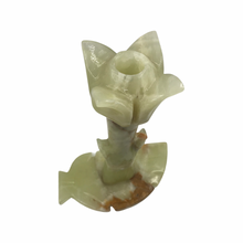 Cargar imagen en el visor de la galería, Hand-Carved Lotus Jade Candle Holder
