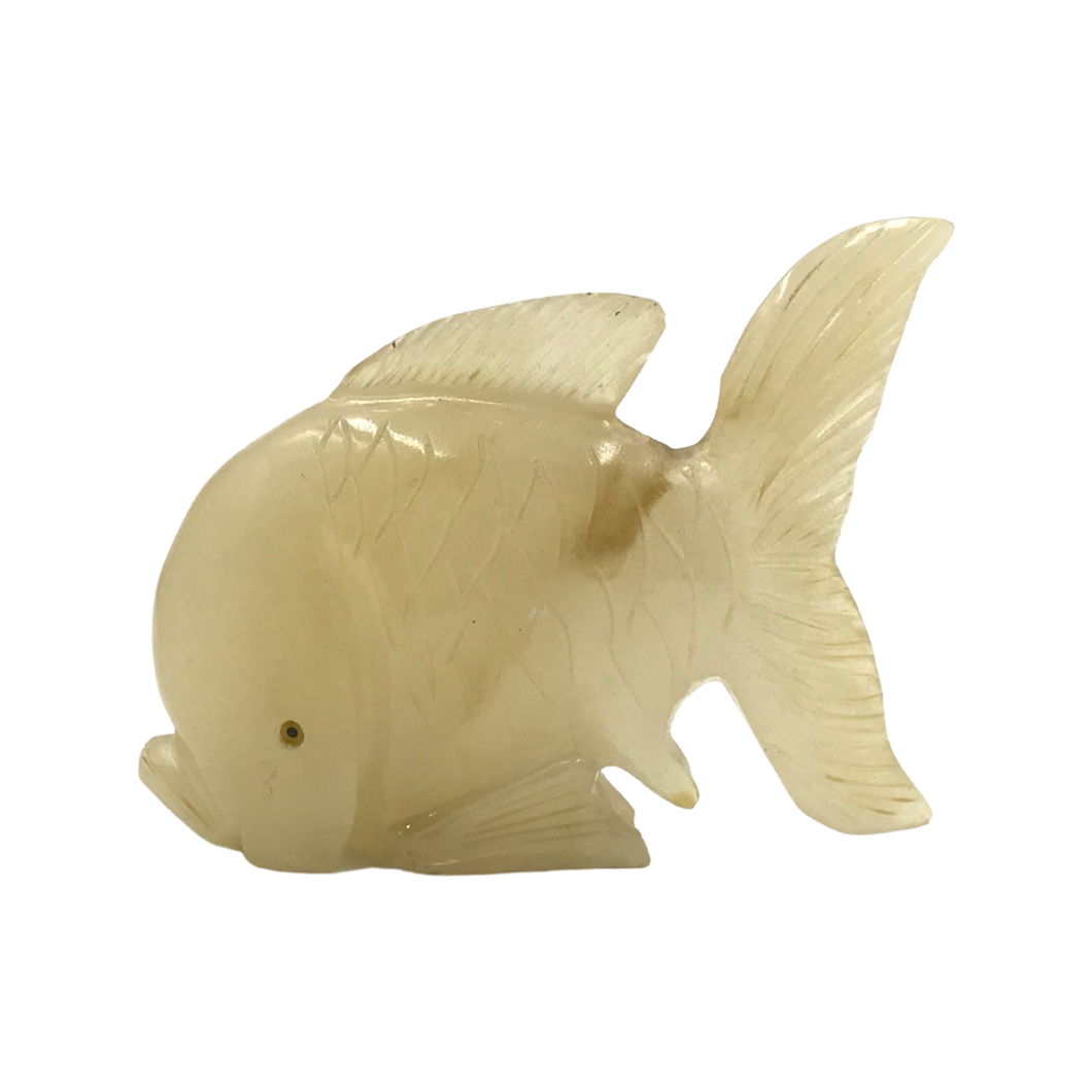 Yellow Jade Fish Figurine