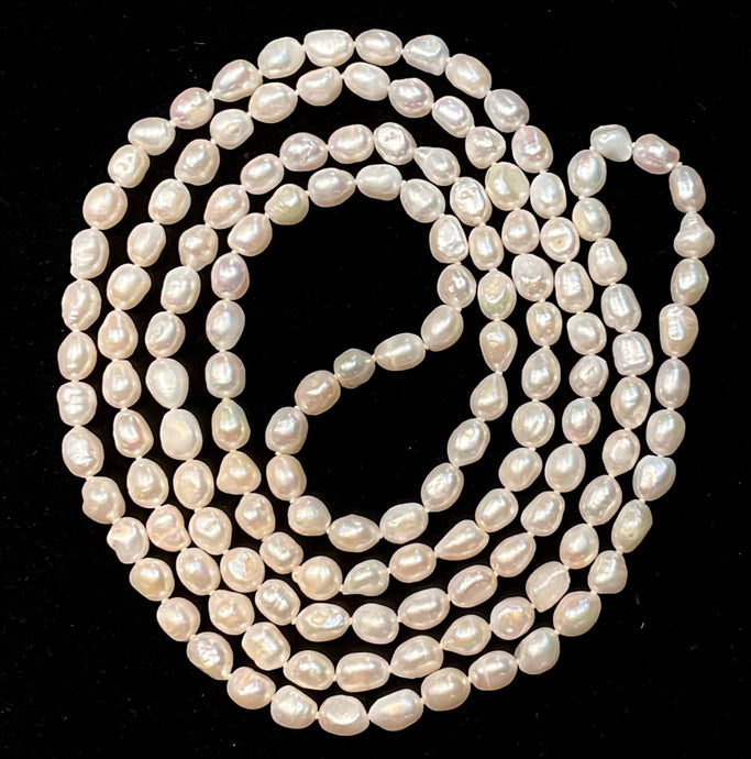 Oval Baroque Pearl Long Necklace