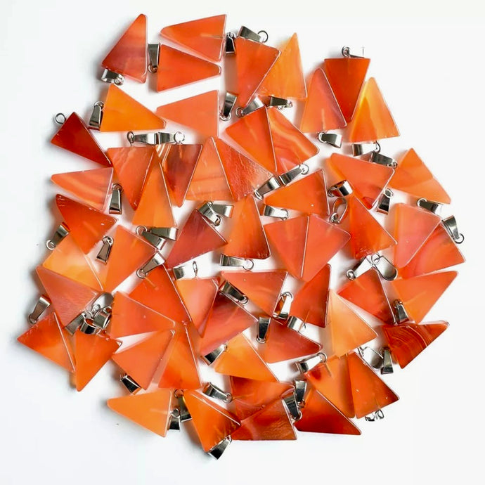 Carnelian Pyramid Shaped Pendants