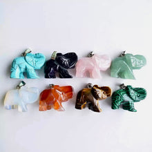 将图片加载到图库查看器，Gemstones Elephant figure pendants 
