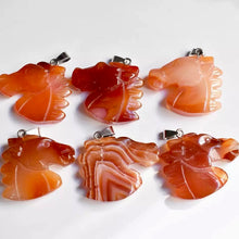 将图片加载到图库查看器，Six Carnelian Horse Figure Pendants
