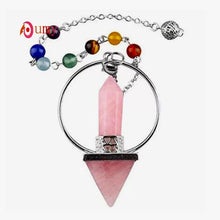 Cargar imagen en el visor de la galería, Rose Quartz Hexagon Pendulum
