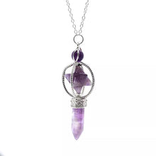 Load image into Gallery viewer, Amethyst Merkaba Point Pendant
