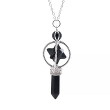 Cargar imagen en el visor de la galería, Black Onyx Merkaba Point pendant, being sold without the chain
