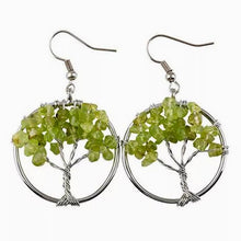 Cargar imagen en el visor de la galería, Peridot Tree of Life  Earring
