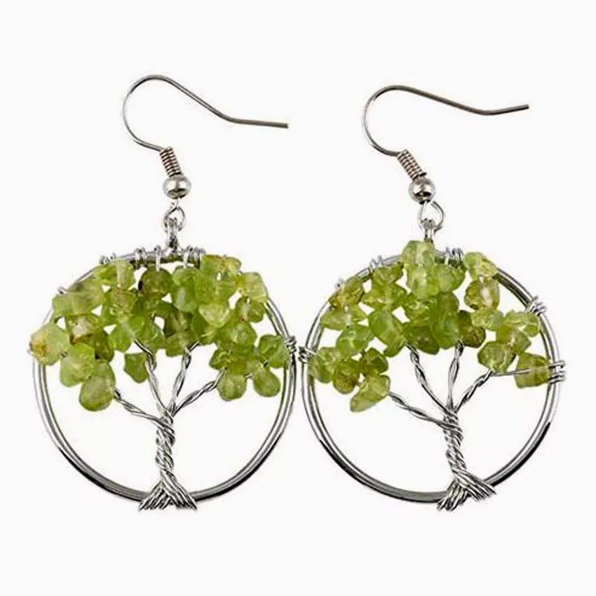 Peridot Tree of Life  Earring