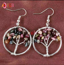 Load image into Gallery viewer, Tourmaline Tree of Life Earring
