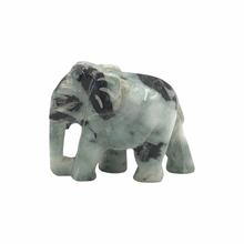 Load image into Gallery viewer, Hand-Carved Burmese Jade Elephant Figurines
