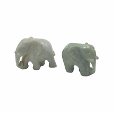 Load image into Gallery viewer, Hand-Carved Burmese Jade Elephant Figurines
