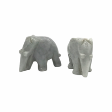 Load image into Gallery viewer, Hand-Carved Burmese Jade Elephant Figurines
