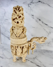 Load image into Gallery viewer, The Majestic Two-Piece Incense Burner: A Divine Display of Mythical Creatures and Deities
