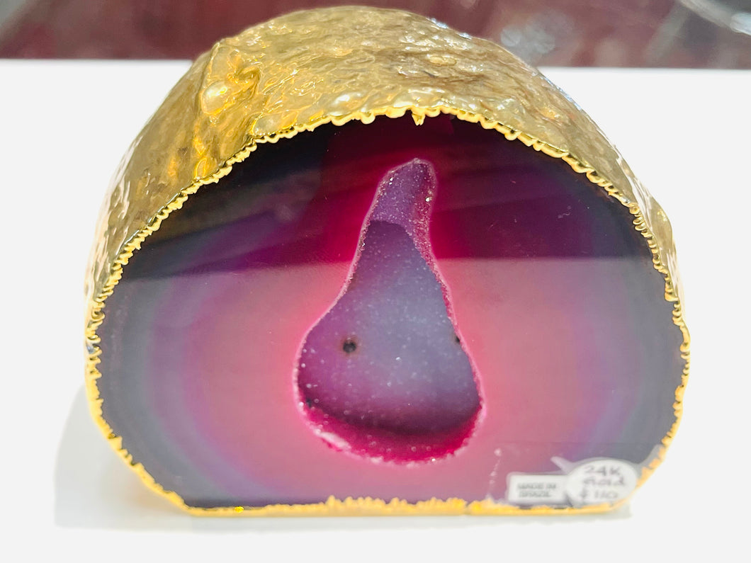 Drucy Agate Geo 24 K Gold-coated