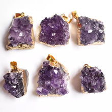 Load image into Gallery viewer, Amethyst Druzy Pendant 
