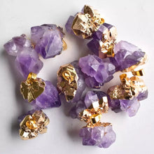 将图片加载到图库查看器，Amethyst Raw Pendant (Grape shape) gold plated
