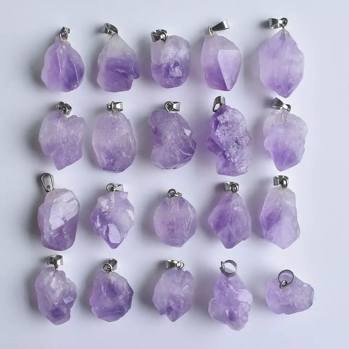 Amethyst Raw Pendant (Grape Shape)