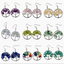 Cargar imagen en el visor de la galería, Multi Gemstone  Earring (Tree of Life)
