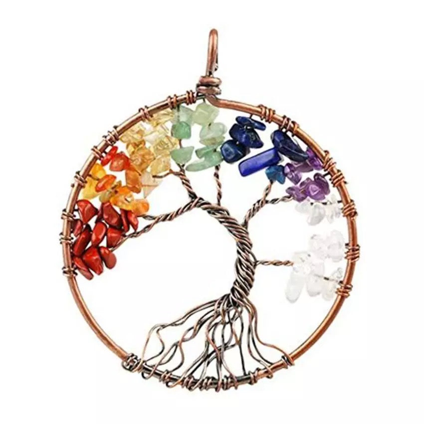 Tree of Life Pendant with Chain (Brown)