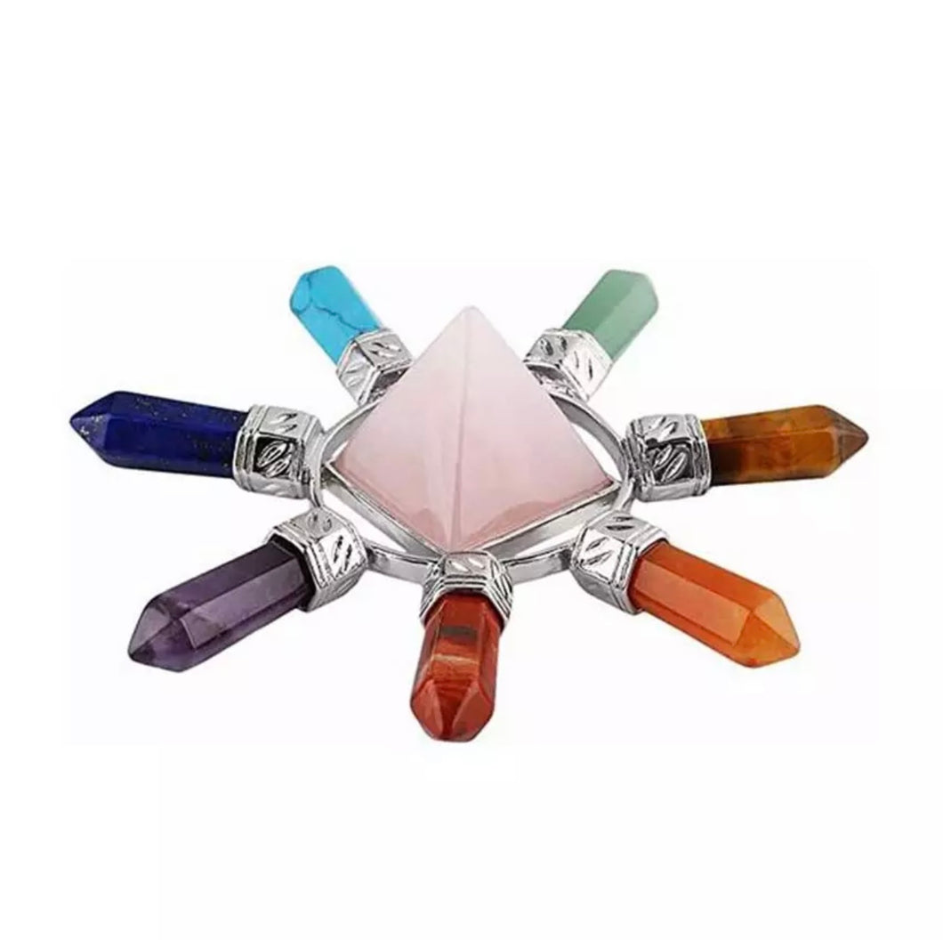 Rose Quartz Pyramid Chakra Energy Generator