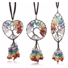 Load image into Gallery viewer, Tree of Life Tassel Round Keychain
