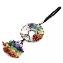 Load image into Gallery viewer, Tree of Life Tassel Round Keychain
